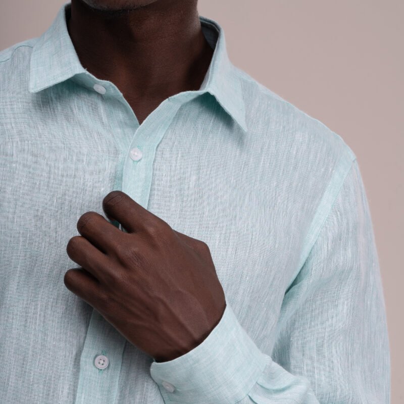 Camisa Linho Verde Jade MD'MOR — Linho Egípcio Premium Unissex