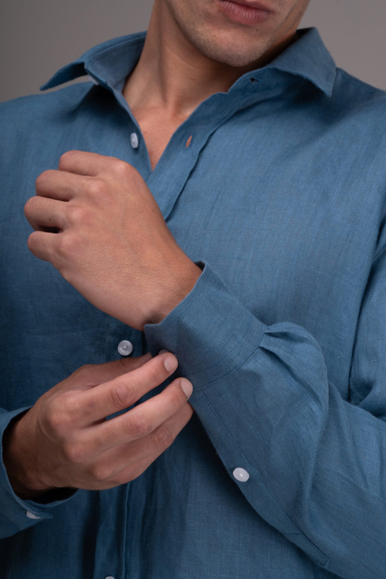 Camisa Linho Azul Real MD'MOR — Linho Egípcio Premium Unissex