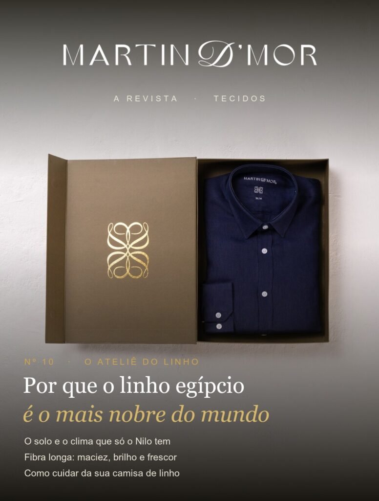 Capa da Revista Martin D' Mor Nº 10 — Por que o linho egípcio é o linho mais nobre do mundo